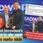 Network International’a 2025 “Yılın En İyi Çıkış Yapan Turizm Markası” ödülü